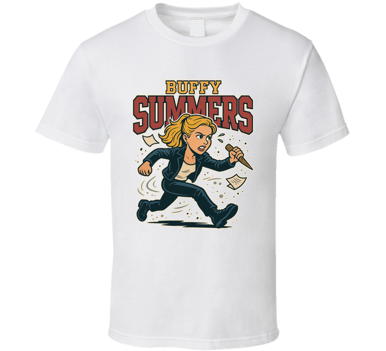 Buffy Summers Buffy The Vampire Slayer Tv Show Caricature Retro Look Fan T Shirt Buffy Summers Buffy The Vampire Slayer Tv Show Caricature Retro Look Fan T Shirt