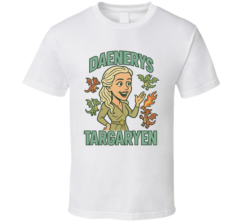 Daenerys Targaryen Game Of Thrones Tv Show Caricature Retro Look Fan T Shirt Daenerys Targaryen Game Of Thrones Tv Show Caricature Retro Look Fan T Shirt