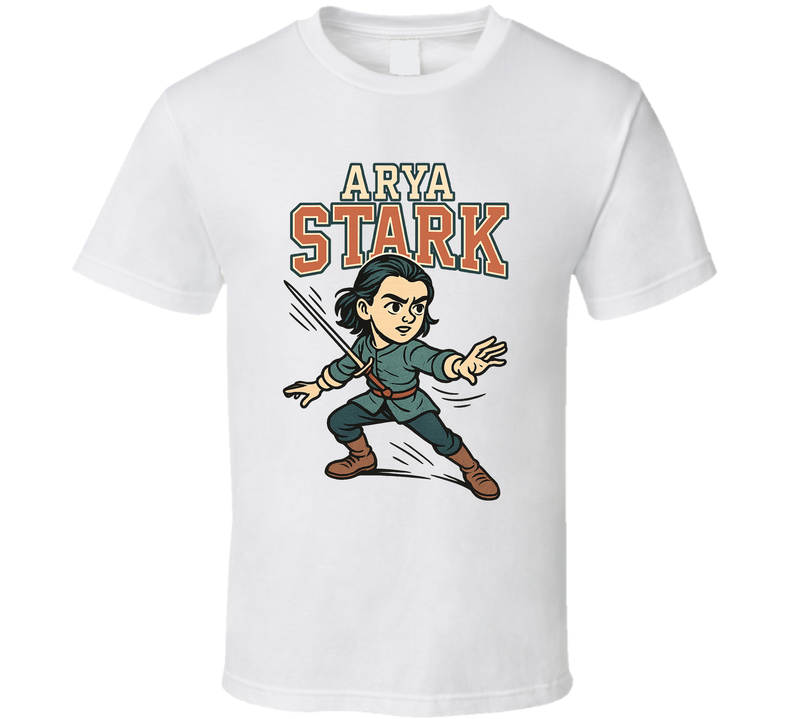 Arya Stark Game Of Thrones Tv Show Caricature Retro Look Fan T Shirt Arya Stark Game Of Thrones Tv Show Caricature Retro Look Fan T Shirt