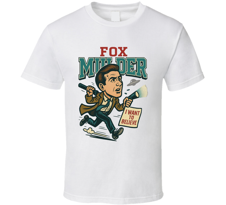 Fox Mulder The X Files Tv Show Caricature Retro Look Fan T Shirt Fox Mulder The X Files Tv Show Caricature Retro Look Fan T Shirt