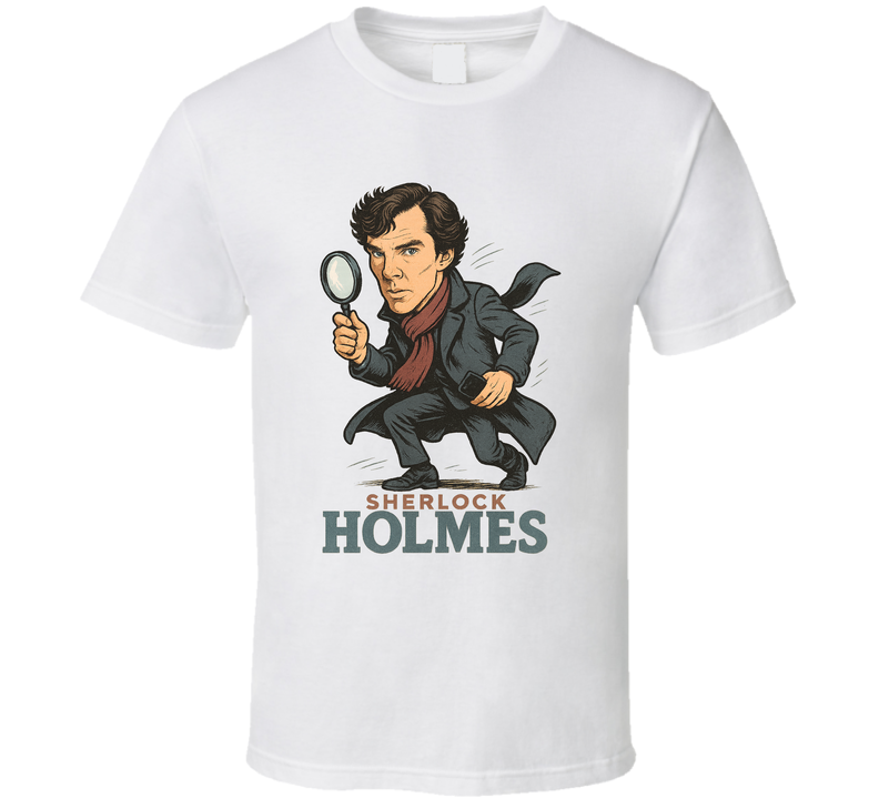 Sherlock Holmes Sherlock Tv Show Caricature Retro Look Fan T Shirt Sherlock Holmes Sherlock Tv Show Caricature Retro Look Fan T Shirt