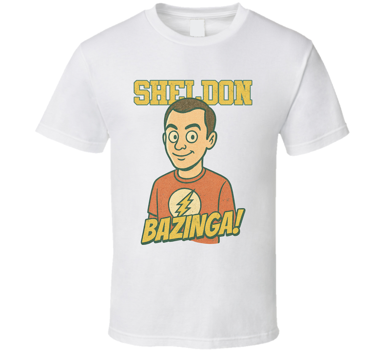 Sheldon Cooper Bazinga The Big Bang Theory Tv Show Caricature Retro Look Fan T Shirt Sheldon Cooper Bazinga The Big Bang Theory Tv Show Caricature Retro Look Fan T Shirt