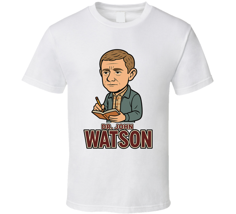 Dr. John Watson Sherlock Tv Show Caricature Retro Look Fan T Shirt Dr. John Watson Sherlock Tv Show Caricature Retro Look Fan T Shirt
