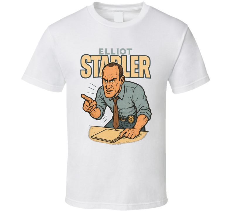 Elliot Stabler Law And Order Svu Tv Show Caricature Retro Look Fan T Shirt Elliot Stabler Law And Order Svu Tv Show Caricature Retro Look Fan T Shirt