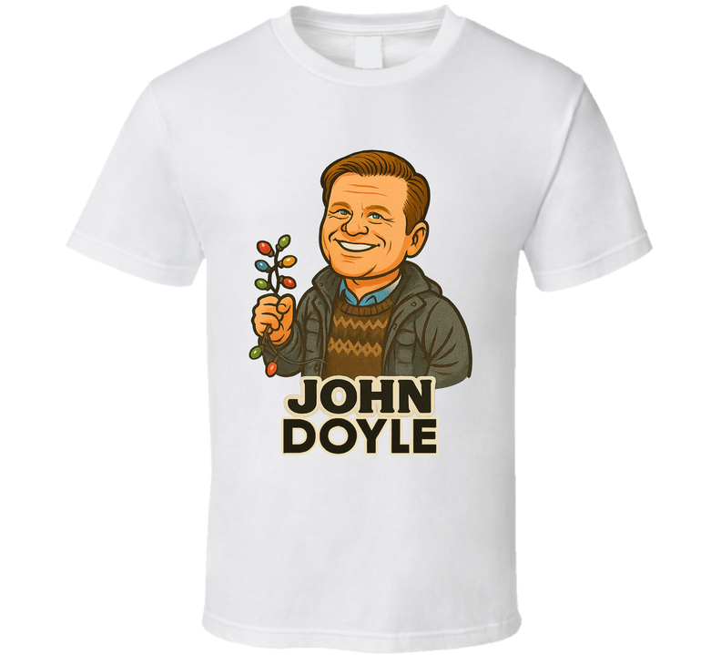 John Doyle 8-bit Christmas Movie Retro Look Caricature T Shirt