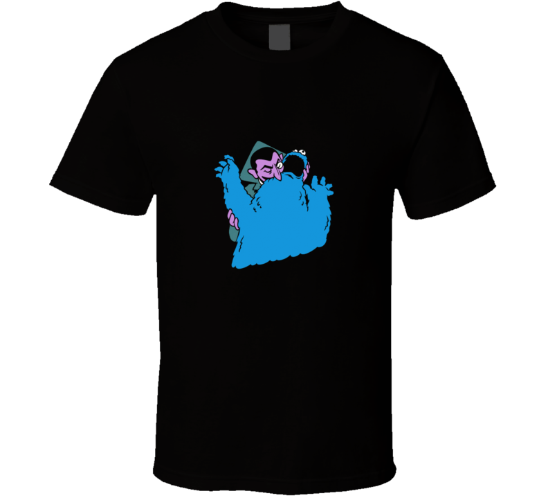 Sesame Street The Vampire Count biting Cookie Monster FUNNY True Blood Sugar  T Shirt