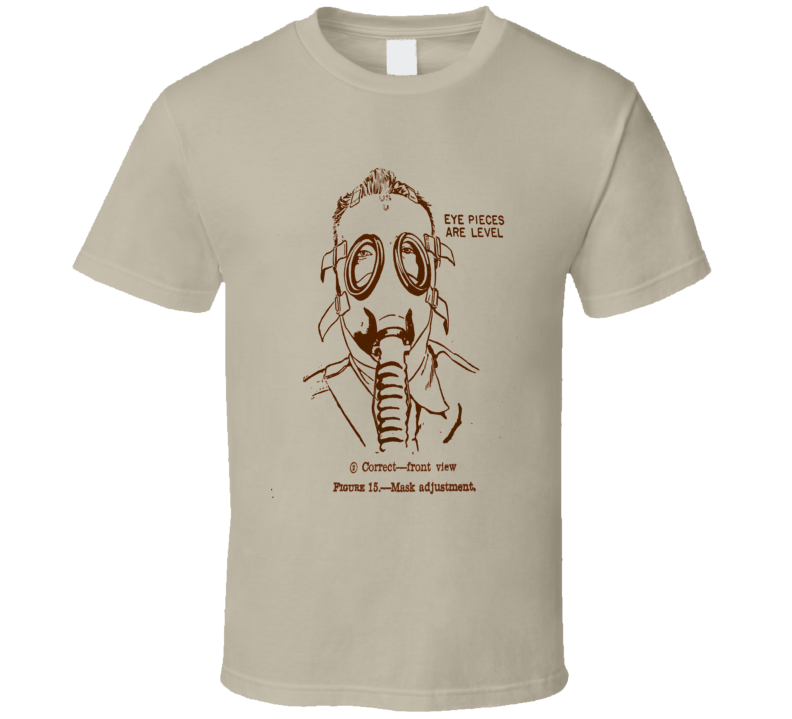 Gas Mask T-Shirt Retro Handbook Adjustment COOL Pilot Style Gas Attack War RETRO STYLES