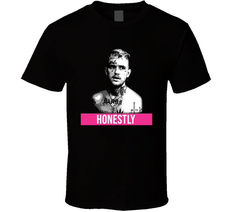 Honestly Lil Peep Song Lyric Emo Goth Rapper Fan Memorial T Shirt