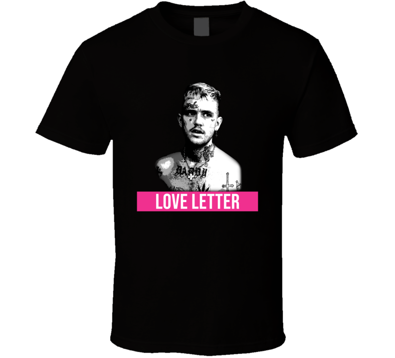 Love Letter Lil Peep Song Lyric Emo Goth Rapper Fan Memorial T Shirt