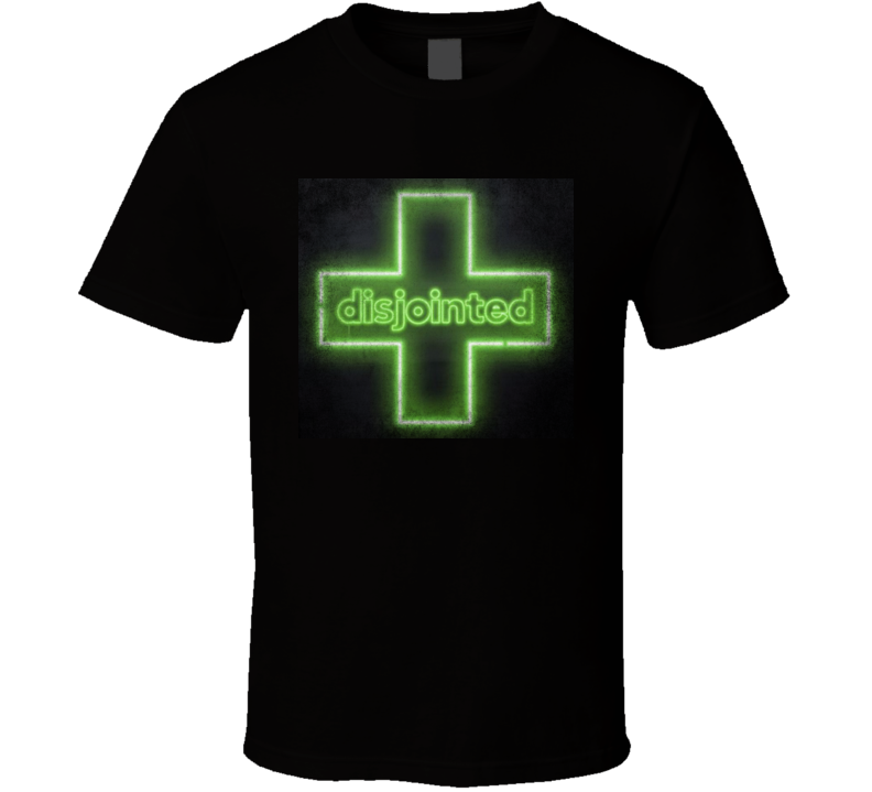 Disjointed Kathy Bates Pot Weed Smoking Stoner Netflix Tv Show Logo Green Cross T Shirt