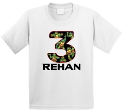 Ninja Turtles Birthday Name & Age T Shirt 34477656
