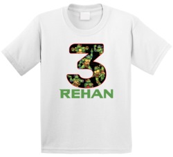 Ninja Turtles Birthday With Name And Age T Shirt 34477725
