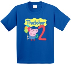 George Peppa Pig - Birthday Name And Age T Shirt 36032428