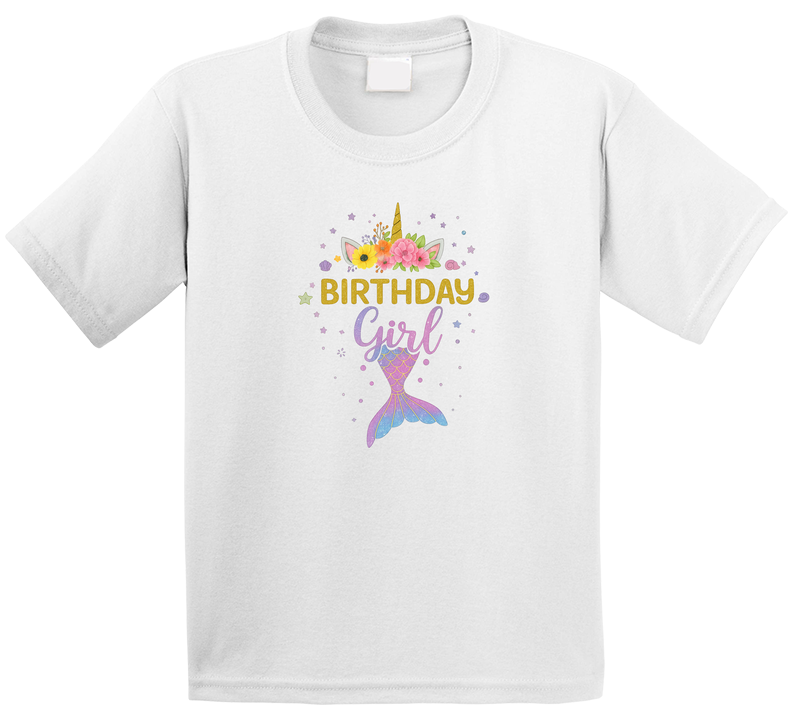 Birthday Girl - Unicorn Mermaid Theme T Shirt