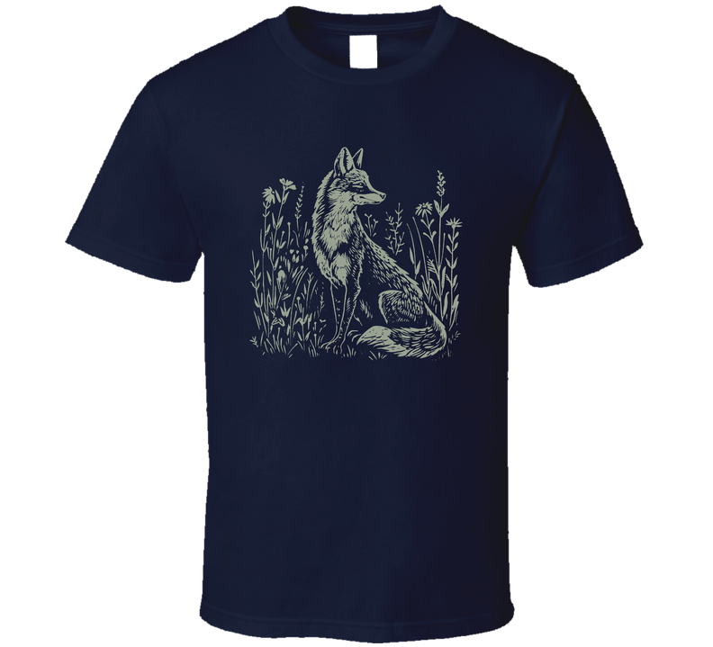 Fox In Nature  Folklore Style T Shirt