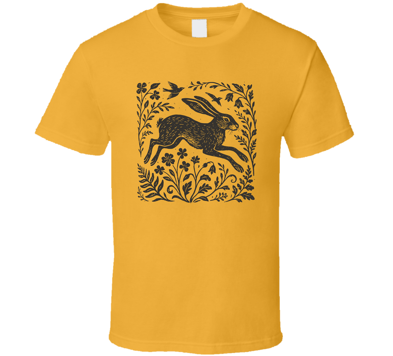Hare In Nature  Folklore Style T Shirt