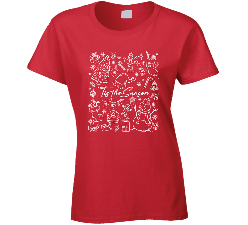 'tis The Season Christmas Ladies T Shirt
