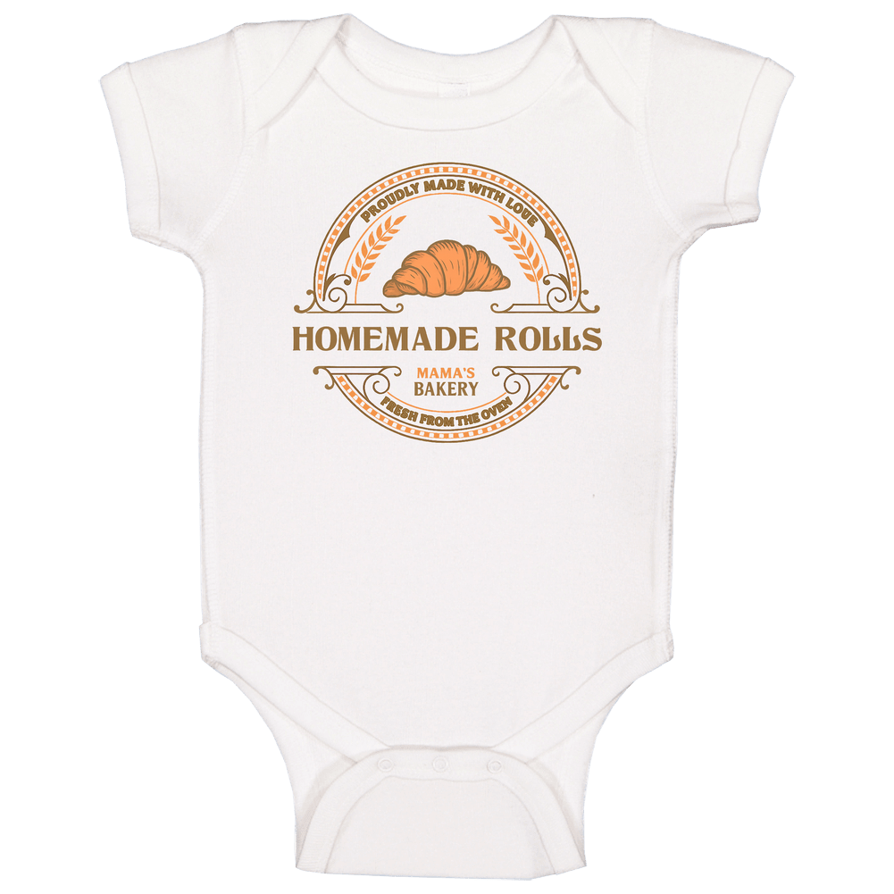 Homemade Rolls Thanksgiving Themed Baby One Piece