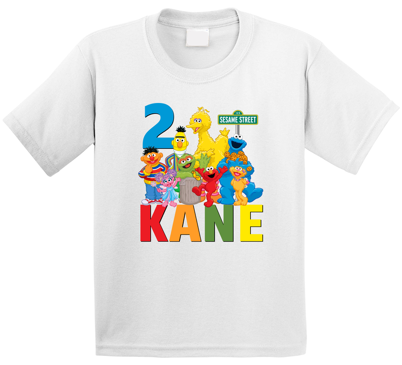 Sesame Street Themed 2nd Birthday Two Years Old T Shirt