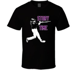 Trevor Story Colorado Baseball Story Time Fan Black Tshirt 21086134