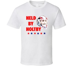 Held By Holtby Washington Hockey Braden Holtby White Fan Tshirt 21575517