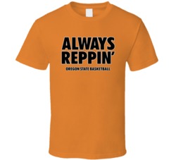 Oregon State Basketball Always Reppin Bench Orange Tshirt 21773103