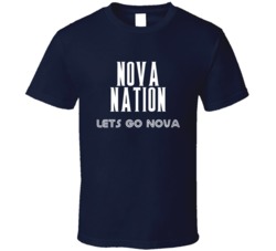 Villanova College Basketball Nova Nation Lets Go Nova Fan Tshirt 28080595