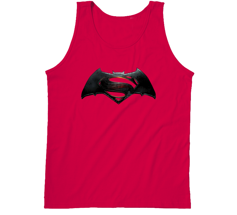 Batman V Superman Dawn of Justice Embossed Metal Movie Logo Tanktop Batman V Superman Dawn of Justice Embossed Metal Movie Logo Tanktop