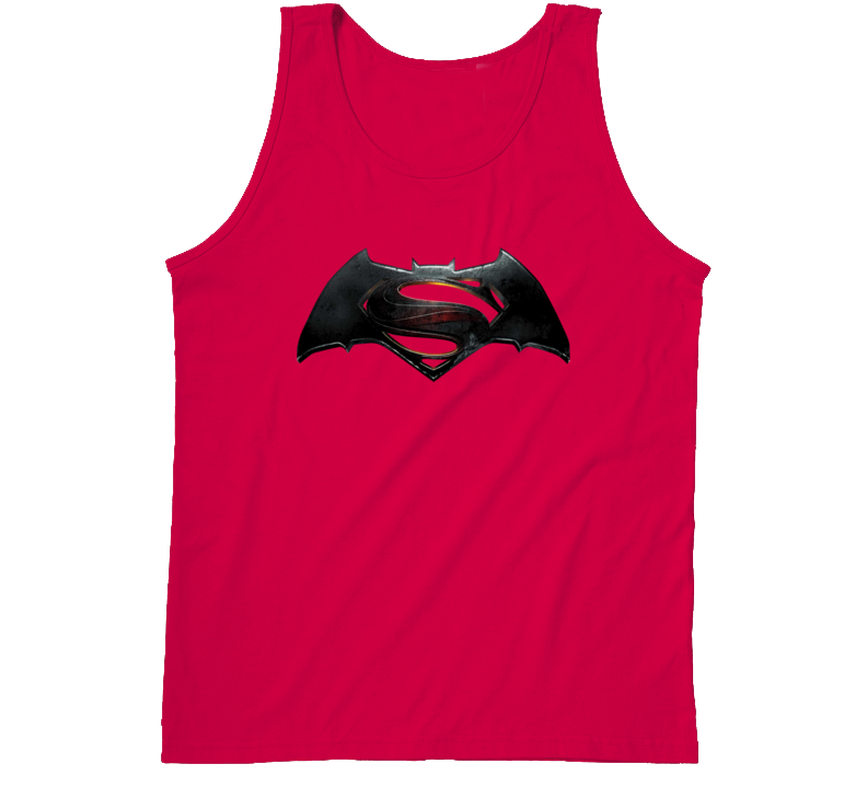 Batman V Superman Dawn of Justice Embossed Metal Movie Logo Tanktop