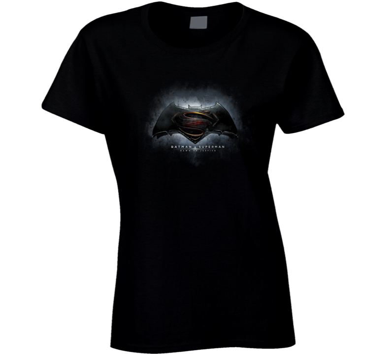 Batman V Superman Dawn of Justice Movie Logo Poster Ladies T Shirt Batman V Superman Dawn of Justice Movie Logo Poster Ladies T Shirt