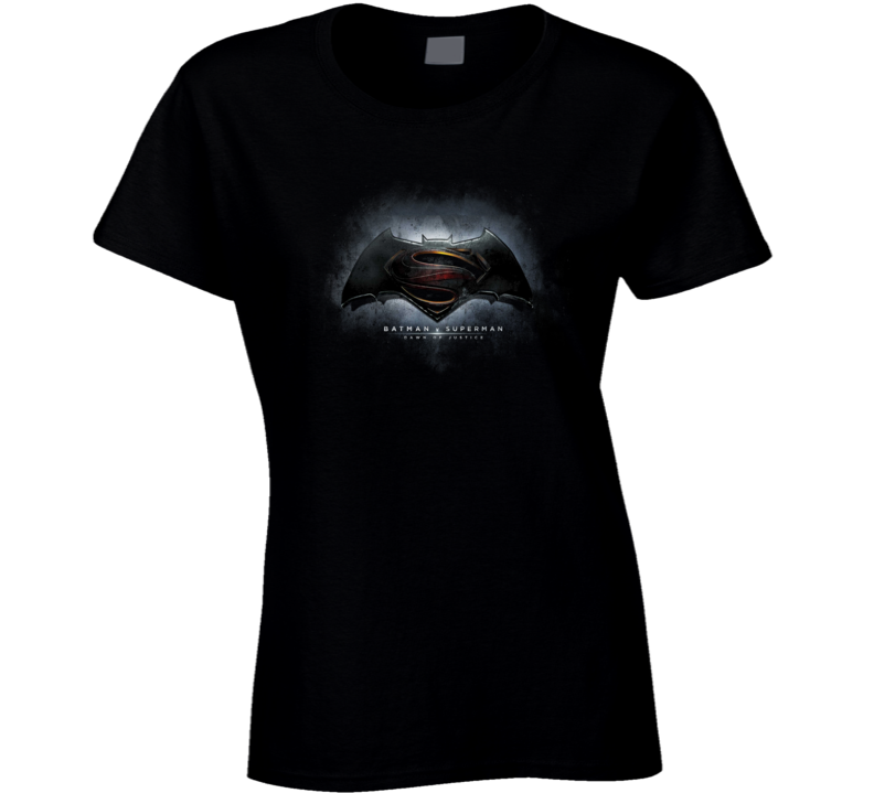 Batman V Superman Dawn of Justice Movie Logo Poster Ladies T Shirt