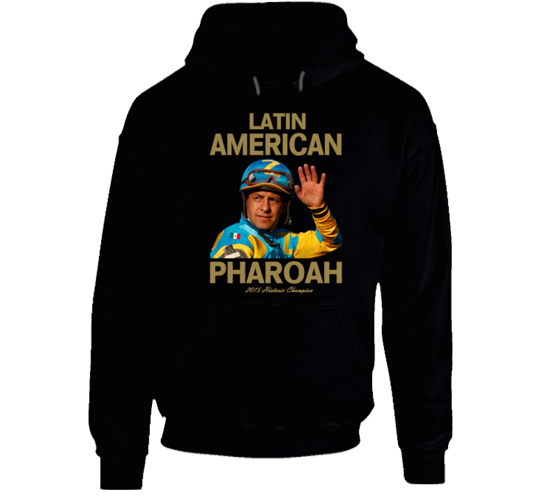 Latin American Pharoah Victor Espinoza Triple Crown Jockey Hoodie Latin American Pharoah Victor Espinoza Triple Crown Jockey Hoodie