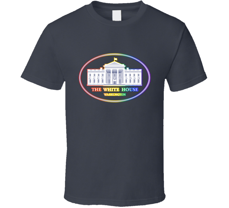 US White House Supports Same Sex Marriage Rights Rainbow Logo T Shirt