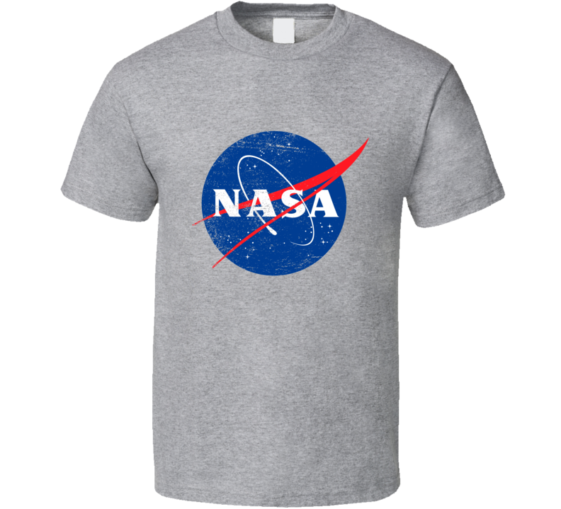 NASA Space Research Enthusiast Famous Classic Logo Worn Look T Shirt