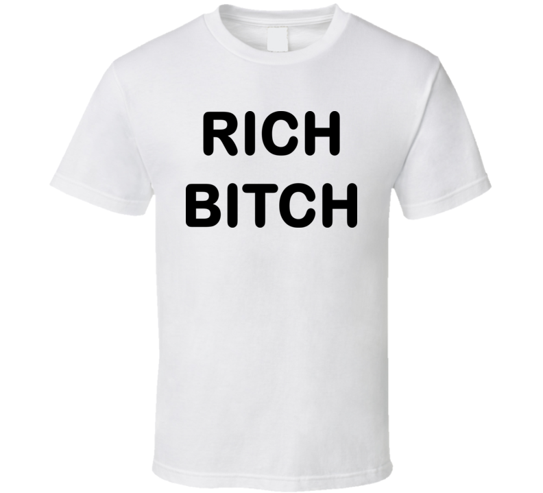 Rich Bitch Funny T Shirt Worn on the Simpsons TV Show Character Bart