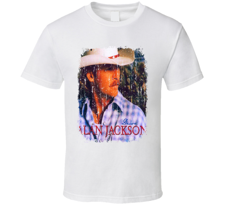 Alan Jackson Drive 2002 Great Country Album Worn Look Cover T Shirt