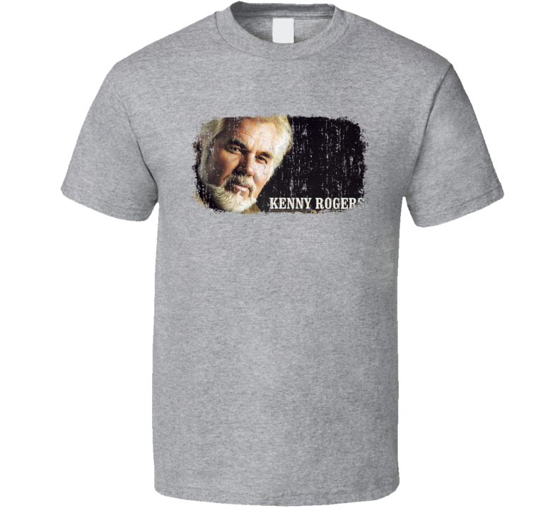 Kenny Rogers Great Country Music Cool Artist Worn Look T Shirt