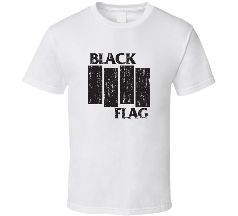 Black Flag Punk Rock Band Cool Worn Look Music T Shirt