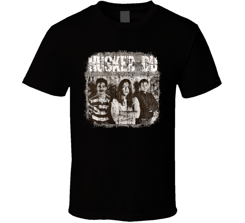 Husker DU Punk Rock Band Cool Logo Worn Look Music T Shirt