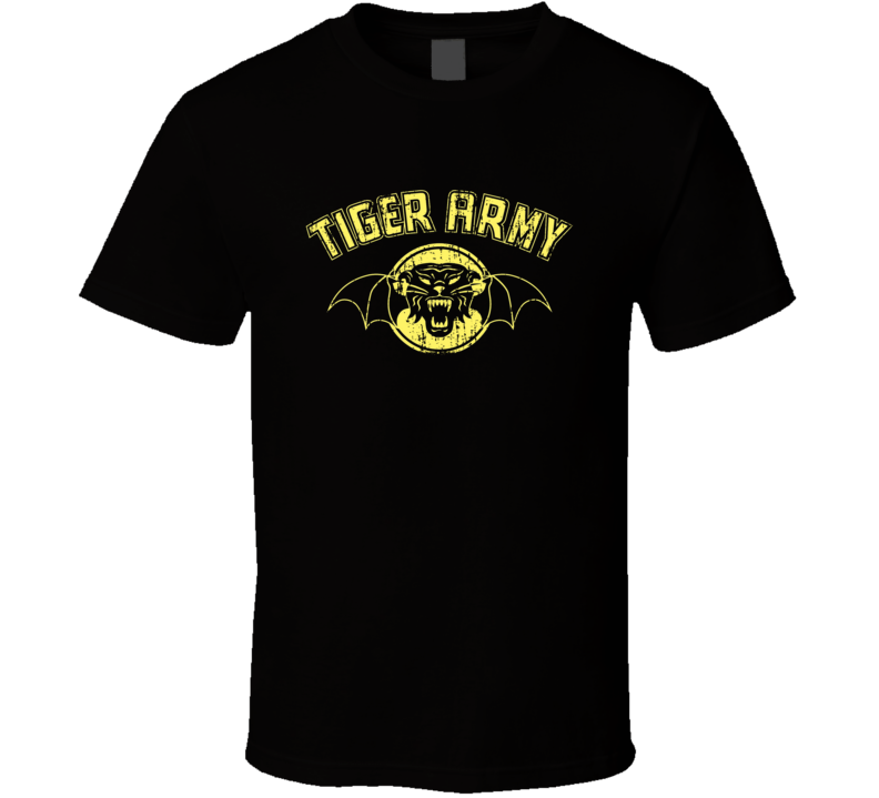 Tiger Army Punk Rock Band Cool Logo Worn Look Music T Shirt