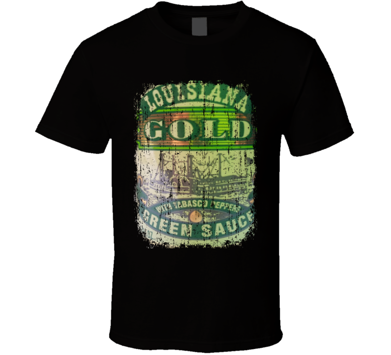 Louisiana Gold Green Mexico Hot Sauce Lover Worn Look Fun Cool T Shirt Louisiana Gold Green Mexico Hot Sauce Lover Worn Look Fun Cool T Shirt