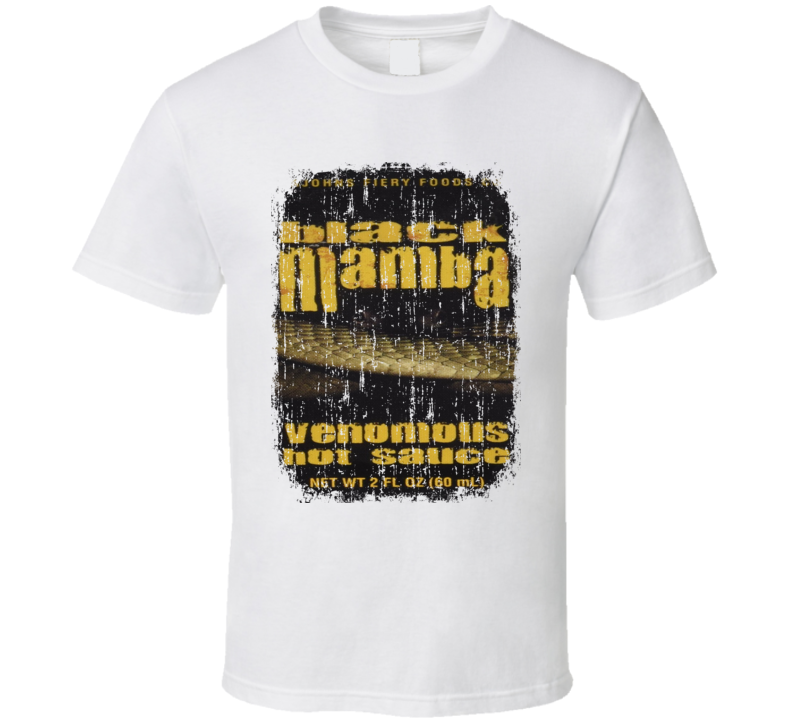 Black Mamba Costa Rica Hot Sauce Lover Worn Look Fun Cool T Shirt