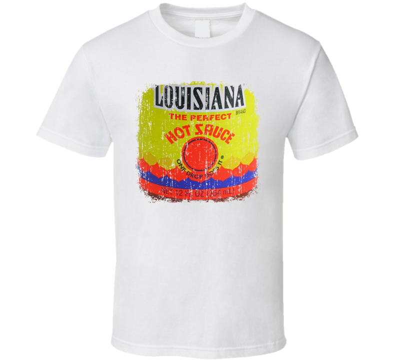 Original Louisiana  USA Hot Sauce Lover Worn Look Fun Cool T Shirt