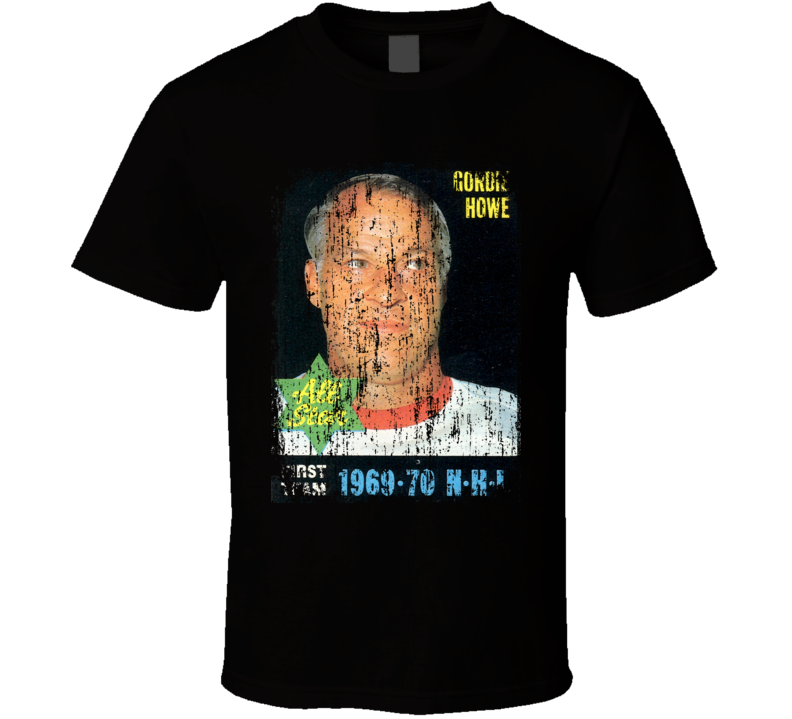 Gordie Howe Mr. Hockey Legend Vintage Card Memorial Worn Look T Shirt Gordie Howe Mr. Hockey Legend Vintage Card Memorial Worn Look T Shirt