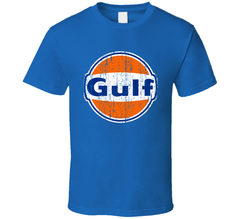 Gulf Auto Fluids Gas Motor Oil Fuels Cool Worn Look T Shirt Gulf Auto Fluids Gas Motor Oil Fuels Cool Worn Look T Shirt
