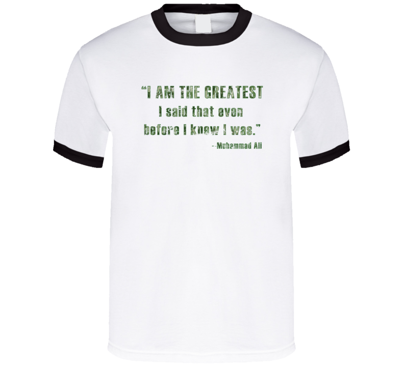 RIP Muhammad Ali Tribute I Am The Greatest Boxing Worn Look Ringer T Shirt