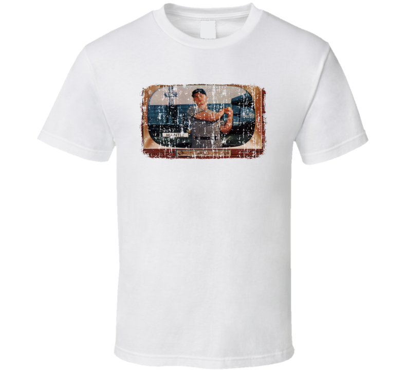 1955 Bowman Mantle Vintage Baseball Trading Card Worn Look T Shirt 1955 Bowman Mantle Vintage Baseball Trading Card Worn Look T Shirt