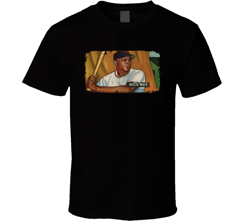1951 Bowman Mays Vintage Baseball Trading Card Worn Look Cool T Shirt 1951 Bowman Mays Vintage Baseball Trading Card Worn Look Cool T Shirt