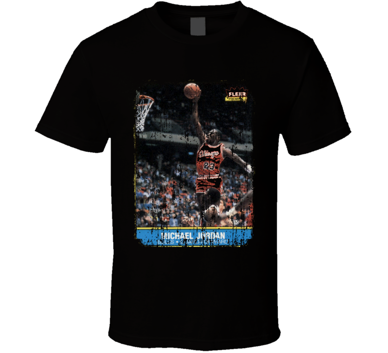1986 Michael Jordan Vintage Basketball Trading Card Worn Look T Shirt 1986 Michael Jordan Vintage Basketball Trading Card Worn Look T Shirt