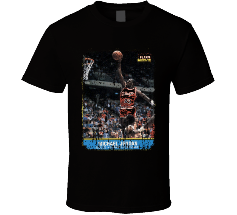 1986 Michael Jordan Vintage Basketball Trading Card Worn Look T Shirt